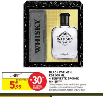 Intermarché Hyper WHISKY Black for men edt + serviette éponge offre