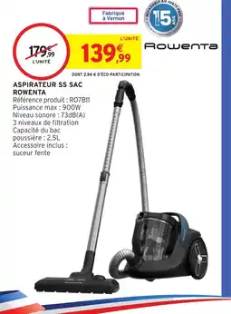 Intermarché Hyper ROWENTA Aspirateur ss sac offre