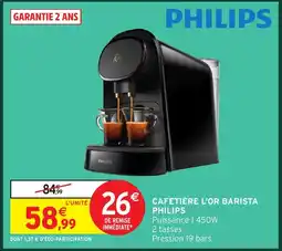 Intermarché Hyper PHILIPS Cafetière l'or barista offre