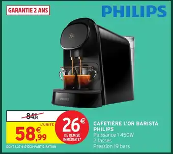 Intermarché Hyper PHILIPS Cafetière l'or barista offre