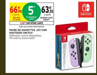 Intermarché Hyper NINTENDO SWITCH Paire de manettes joy-con offre