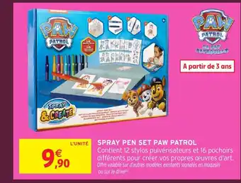 Intermarché Hyper Spray pen set paw patrol offre