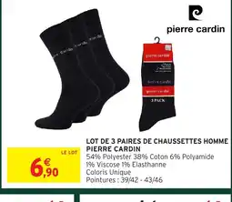 Intermarché Hyper PIERRE CARDIN Lot de 3 paires de chaussettes homme offre