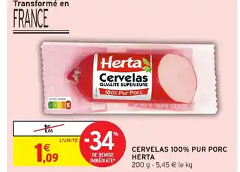 Intermarché Hyper HERTA Cervelas 100% pur porc offre
