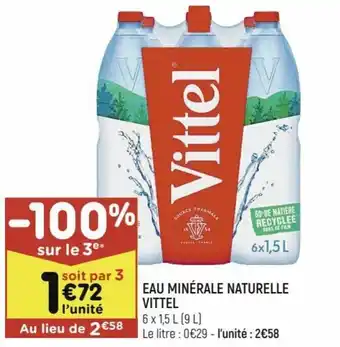 Leader Price Eau minérale naturelle vittel offre