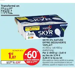 Intermarché Hyper YOPLAIT Skyr 0% nature offre découverte offre