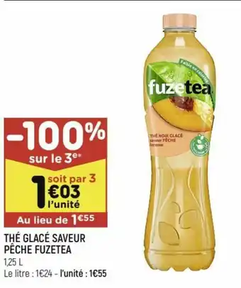 Leader Price Thé glacé saveur pêche fuzetea offre