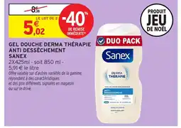 Intermarché Hyper SANEX Gel douche derma thérapie anti dessèchement offre