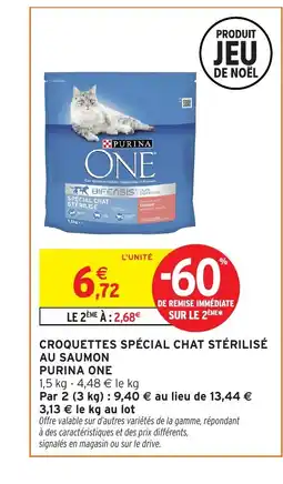 Intermarché Hyper PURINA ONE Croquettes spécial chat stérilisé au saumon offre