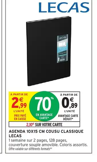 Intermarché Hyper LECAS Agenda cousu classique offre