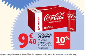 Auchan COCA-COLA Canettes offre