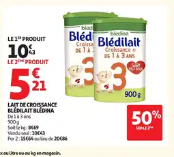 Auchan BLÉDINA Lait de croissance blédilait offre