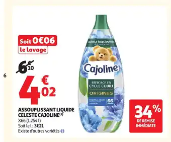 Auchan Assouplissant liquide celeste offre