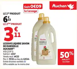 Auchan AUCHAN Lessive liquide savon de marseille offre