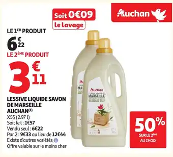Auchan AUCHAN Lessive liquide savon de marseille offre