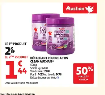 Auchan AUCHAN Détachant poudre clean offre
