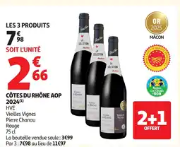 Auchan Côtes du rhône aop 2024 offre