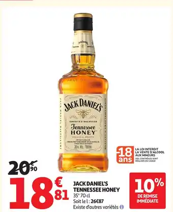 Auchan JACK DANIEL'S Tennessee honey 35° offre