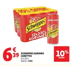 Auchan SCHWEPPES Agrumes canettes offre