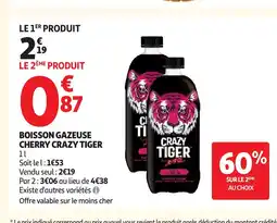 Auchan CRAZY TIGER Boisson gazeuse cherry offre