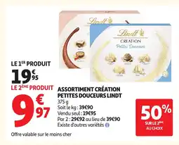 Auchan LINDT Assortiment création petites douceurs offre