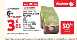 Auchan AUCHAN Café dosette saveur noisette offre