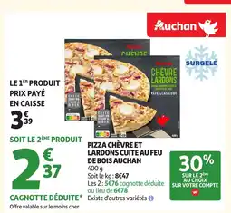 Auchan AUCHAN Pizza chèvre et lardons cuite au feu de bois offre