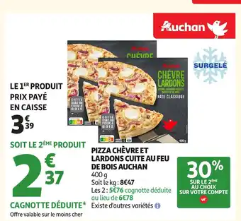 Auchan AUCHAN Pizza chèvre et lardons cuite au feu de bois offre