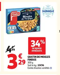 Auchan FINDUS Gratin de moules offre