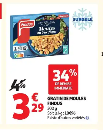 Auchan FINDUS Gratin de moules offre