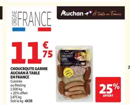 Auchan Choucroute garnie auchan à table en france offre