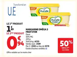 Auchan FRUIT D'OR Margarine omega 3 offre