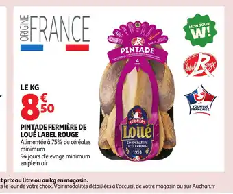 Auchan Pintade fermière de loué label rouge offre
