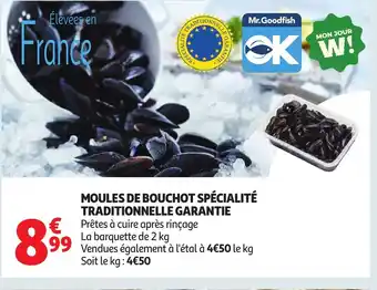 Auchan Moules de bouchot spécialité traditionnelle garantie offre