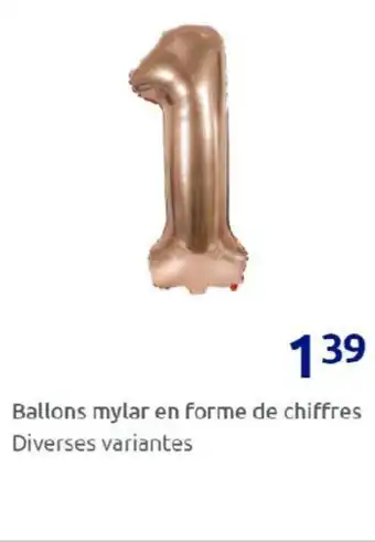 Action Ballons mylar en forme de chiffres offre