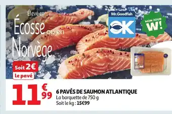 Auchan 6 pavés de saumon atlantique offre