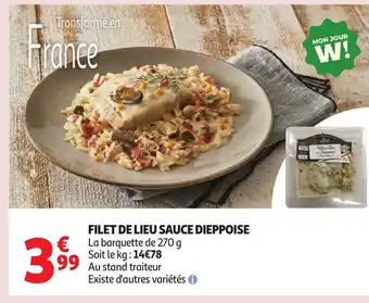 Auchan Filet de lieu sauce dieppoise offre