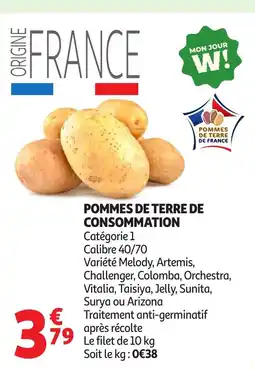 Auchan Pommes de terre de consommation offre