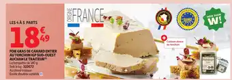 Auchan Foie gras de canard entier au torchon igp sud-ouest auchan le traiteur offre