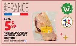 Auchan MAISTRES OCCITANS 4 cuisses de canard à confire offre