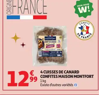 Auchan MAISON MONTFORT 4 cuisses de canard confites offre