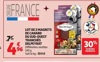 Auchan DELPEYRAT Lot de 2 magrets de canard du sud-ouest tranchés offre