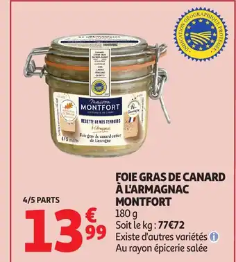 Auchan MONTFORT Foie gras de canard à l'armagnac offre