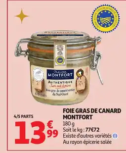 Auchan MONTFORT Foie gras de canard offre