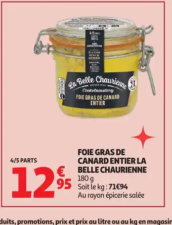 Auchan LA BELLE CHAURIENNE Foie gras de canard entier offre