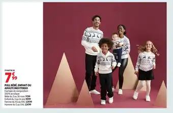 Auchan INEXTENSO Pull bébé, enfant ou adulte offre