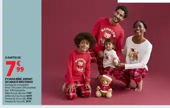 Auchan INEXTENSO Pyjama bébé, enfant ou adulte offre