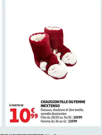 Auchan INEXTENSO Chausson fille ou femme offre
