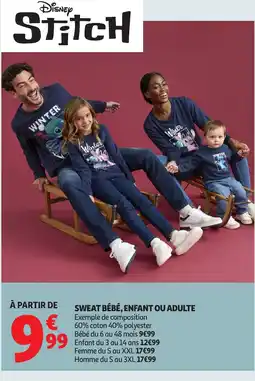 Auchan Sweat bébé, enfant ou adulte offre