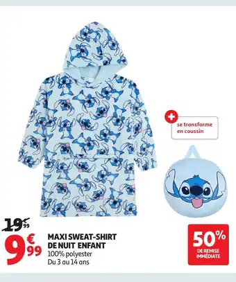 Auchan Maxi sweat-shirt de nuit enfant offre